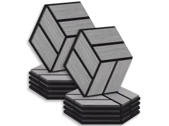 Homestyle4u Akustikpaneele 30 x 26 cm 10 Stück Hexagon Wandpaneele Holz* Bastelzubehör