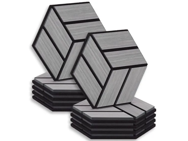 Homestyle4u Akustikpaneele 30 x 26 cm 10 Stück Hexagon Wandpaneele Holz* Bastelzubehör