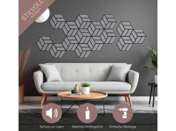 Homestyle4u Akustikpaneele 30 x 26 cm 10 Stück Hexagon Wandpaneele Holz* Bastelzubehör