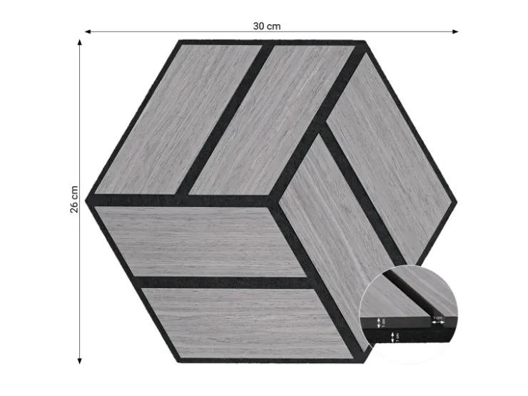 Homestyle4u Akustikpaneele 30 x 26 cm 10 Stück Hexagon Wandpaneele Holz* Bastelzubehör