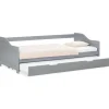 Homestyle4u Ausziehbett 90 x 200 cm Grau 2506