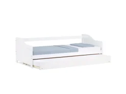 Homestyle4u Ausziehbett 90 x 200 cm Weiß 1420* Betten