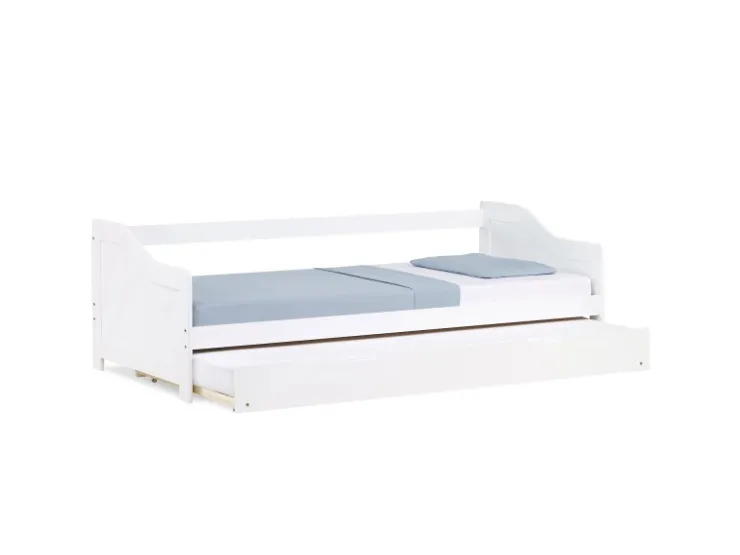 Homestyle4u Ausziehbett 90 x 200 cm Weiß 1420* Betten