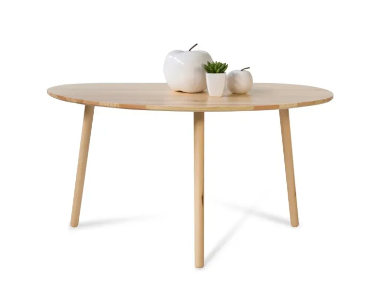 Homestyle4u Beistelltisch Natur Couchtisch Holztisch Nierentisch Kiefer