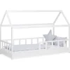 Homestyle4u Bodenbett 90x200 mit Lattenrost in Weiß 2385* Bettwäsche|Betten