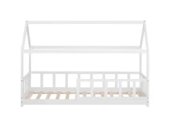 Homestyle4u Bodenbett 90x200 mit Lattenrost in Weiß 2385* Bettwäsche|Betten