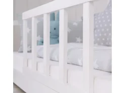 Homestyle4u Bodenbett 90x200 mit Lattenrost in Weiß 2385* Bettwäsche|Betten