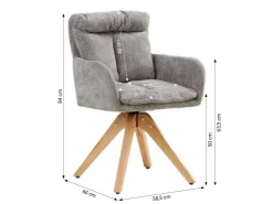 Homestyle4u 2er Set Polsterstühle Drehbar in Grau 2851