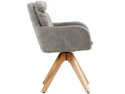 Homestyle4u 2er Set Polsterstühle Drehbar in Grau 2851