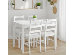 Homestyle4u Essgruppe aus Kiefernholz mit 4 Stühlen in 3061