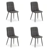 Homestyle4u Esszimmerstuhl 4er Set in Anthrazit Samt 2328