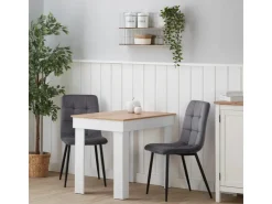 Homestyle4u Esszimmerstuhl 6er Set in Anthrazit Samt 2329