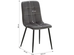 Homestyle4u Esszimmerstuhl 6er Set in Anthrazit Samt 2329