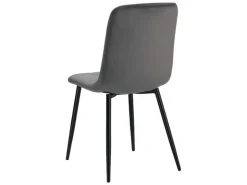 Homestyle4u Esszimmerstuhl 6er Set in Anthrazit Samt 2329