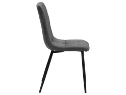 Homestyle4u Esszimmerstuhl 6er Set in Anthrazit Samt 2329