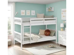 Homestyle4u Etagenbett für Kinder Hochbett Weiß 90x200 cm 2882* Betten