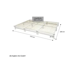 Homestyle4u Familienbett XXL 270x200 cm in mit Lattenrost 2050* Betten