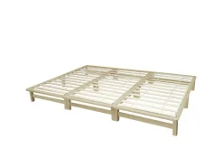 Homestyle4u Familienbett XXL 270x200 cm in Braun mit Lattenrost 2049* Betten
