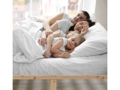 Homestyle4u Familienbett XXL 270x200 cm in Braun mit Lattenrost 2049* Betten
