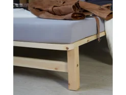 Homestyle4u Familienbett XXL 270x200 cm in Braun mit Lattenrost 2049* Betten
