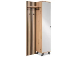 Homestyle4u Garderobe Flurgarderobe mit Spiegel Flurmöbel Garderobenpaneel