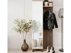 Homestyle4u Garderobe Flurgarderobe mit Spiegel Flurmöbel Garderobenpaneel