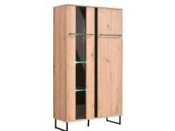 Homestyle4u Highboard Vitrine Schrank mit Fächer Kommode Wohnzimmerschrank* Vitrinen