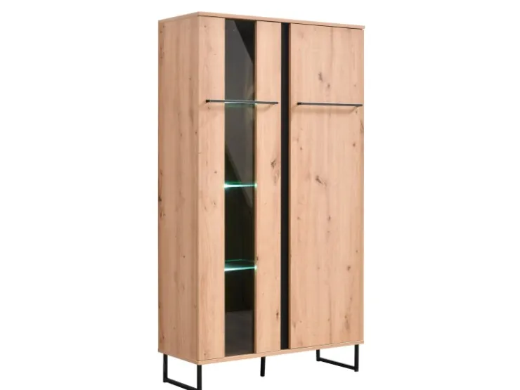 Homestyle4u Highboard Vitrine Schrank mit Fächer Kommode Wohnzimmerschrank* Vitrinen