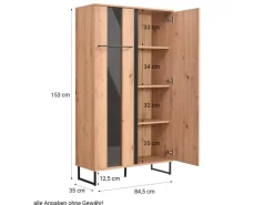 Homestyle4u Highboard Vitrine Schrank mit Fächer Kommode Wohnzimmerschrank* Vitrinen