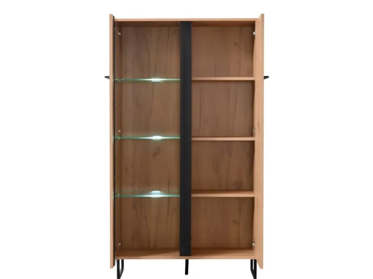 Homestyle4u Highboard Vitrine Schrank mit Fächer Kommode Wohnzimmerschrank* Vitrinen