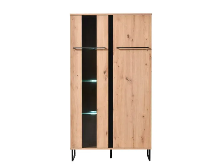 Homestyle4u Highboard Vitrine Schrank mit Fächer Kommode Wohnzimmerschrank* Vitrinen