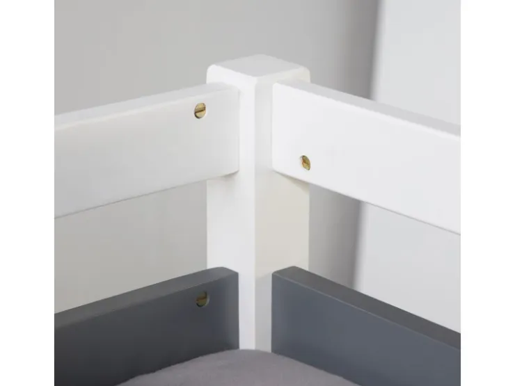 Homestyle4u Hochbett 90x200 in Weiß mit Schreibtisch 1880