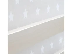 Homestyle4u Hochbett 90x200 mit Vorhang in Sterne 1888