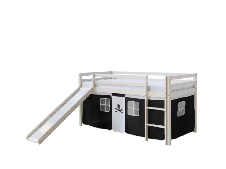 Homestyle4u Hochbett 90x200 mit Rutsche Pirat 1542* Leitern