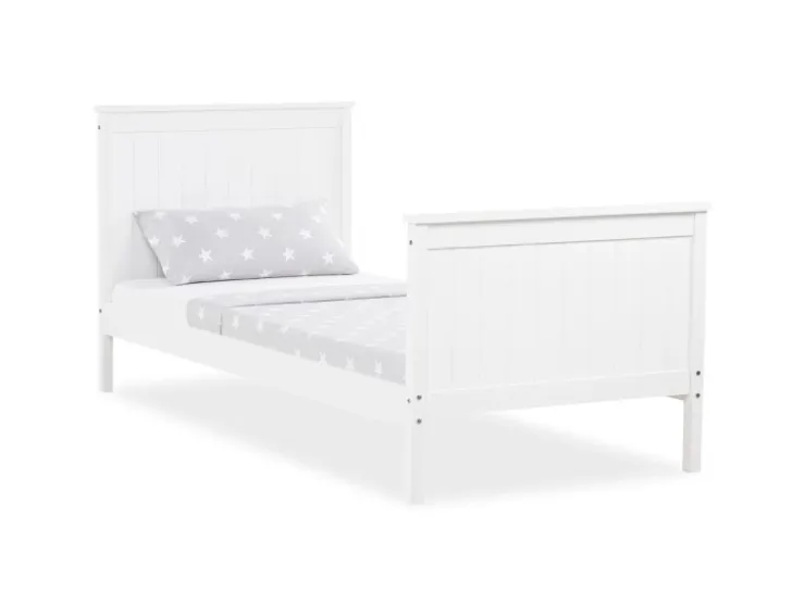 Homestyle4u Jugendbett Holzbett 90 x 200 cm Einzelbett Bettgestell Weiß 1419* Betten