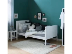 Homestyle4u Jugendbett Holzbett 90 x 200 cm Einzelbett Bettgestell Weiß 1419* Betten