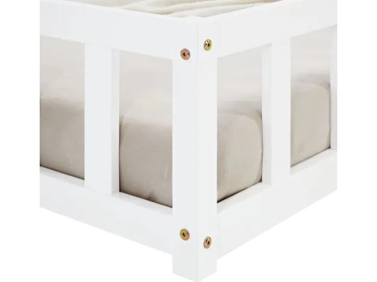 Homestyle4u Kinderbett mit Rausfallschutz 90x200 cm Bodenbett Lattenrost Matratze 3024* Betten