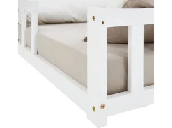 Homestyle4u Kinderbett mit Rausfallschutz 120x200 cm Bodenbett Lattenrost Matratze 3026* Betten