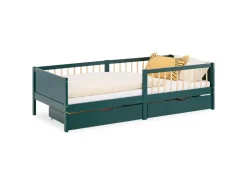 Homestyle4u Kinderbett 90x200 Holzbett mit Rausfallschutz 2912* Betten