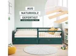 Homestyle4u Kinderbett 90x200 Holzbett mit Rausfallschutz 2912* Betten