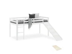 Homestyle4u Kinderbett 90x200 mit Lattenrost und Rutsche in 2254