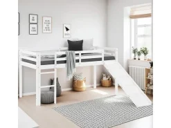 Homestyle4u Kinderbett 90x200 mit Lattenrost und Rutsche in 2254