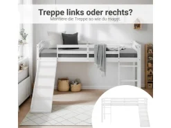 Homestyle4u Kinderbett 90x200 mit Lattenrost und Rutsche in 2254