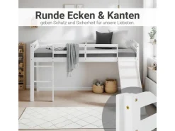Homestyle4u Kinderbett 90x200 mit Lattenrost und Rutsche in 2254