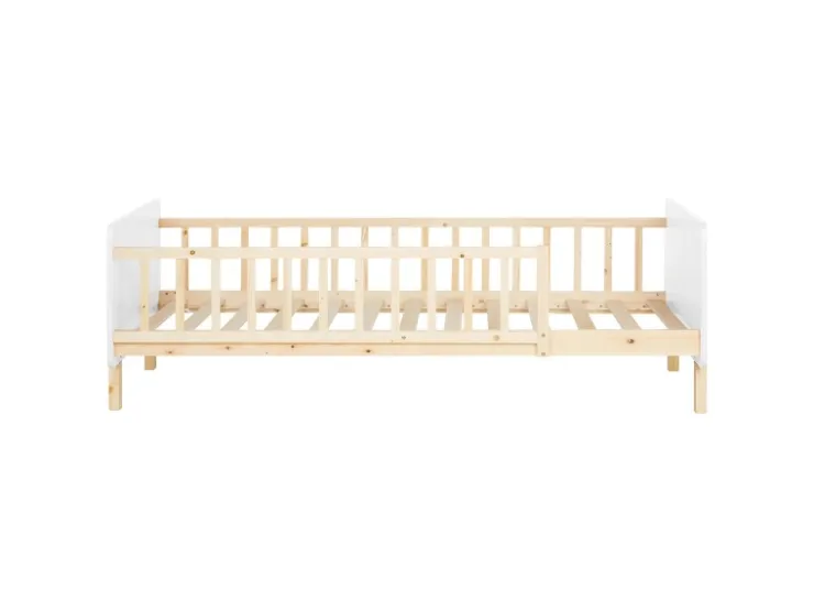 Homestyle4u Kinderbett 90x200 mit Raufallschutz Lattenrost 2604* Bettwäsche