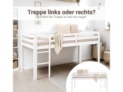 Homestyle4u Kinderbett 90x200 mit Lattenrost in 2252