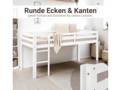 Homestyle4u Kinderbett 90x200 mit Lattenrost in 2252