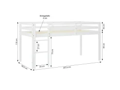 Homestyle4u Kinderbett 90x200 mit Lattenrost in 2252