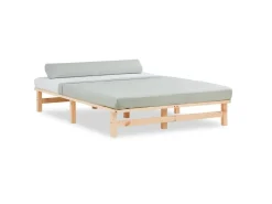Homestyle4u Palettenbett 140 x 200 cm mit Lattenrost in Braun 1909* Betten