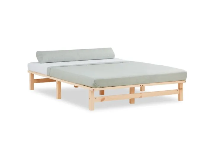 Homestyle4u Palettenbett 140 x 200 cm mit Lattenrost in Braun 1909* Betten